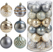 Bacchette di Natale in vetro con decorazione a forma di stella, 6 cm, 30 pezzi, blu e oro.