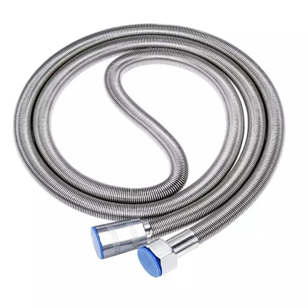 Trade Shop - Tubo Flessibile Doccia Soffione Doccino Vasca Bagno 1.8mt Antipiega Acciaio Cromato 69228 -