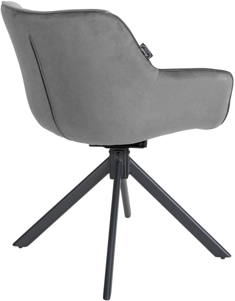 Sedia da pranzo Westport Velvet grigio