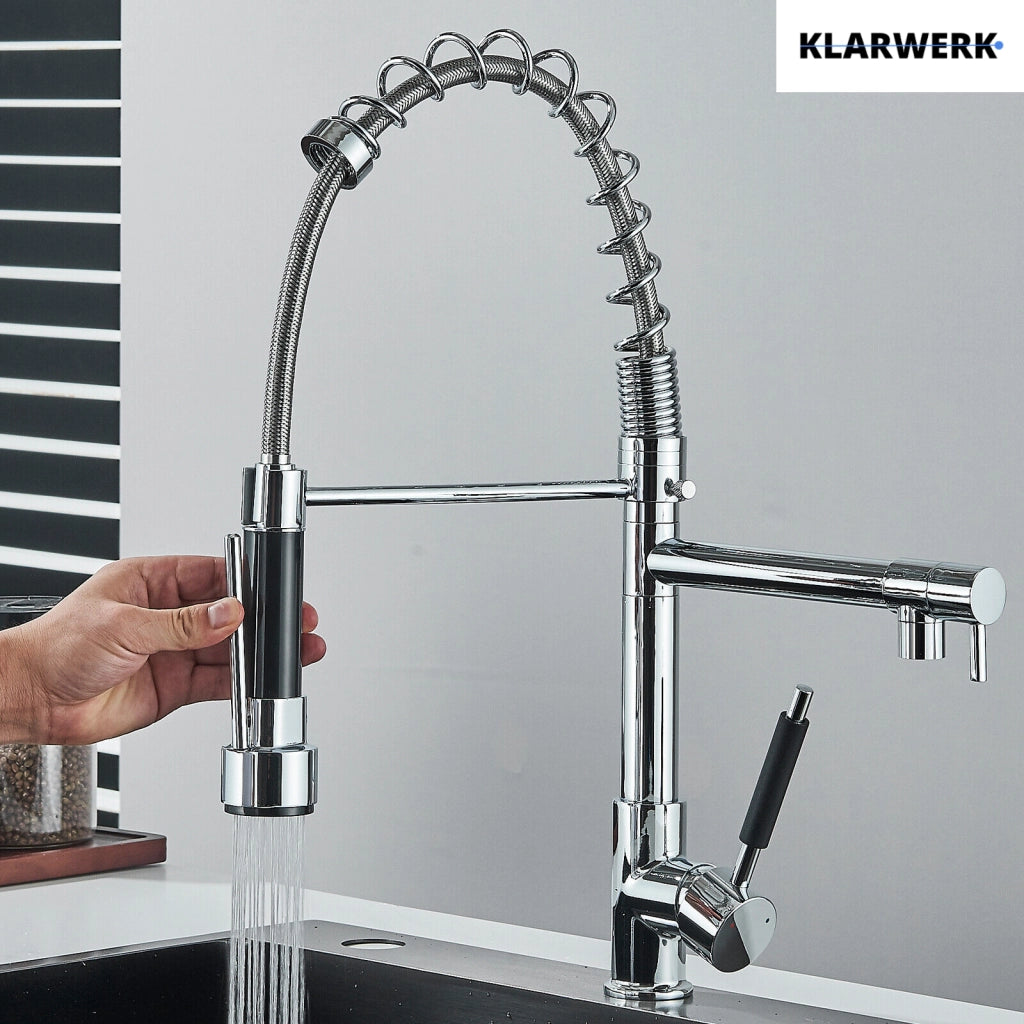 Bjorn | Rubinetto cucina Gastronomy chrome argent Due docce | Rubinetto cucina professionale acciaio inossidabile | Ristorante doppio lavello