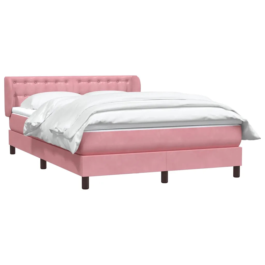 Giroletto a Molle con Materasso Rosa 160x210 cm in Velluto