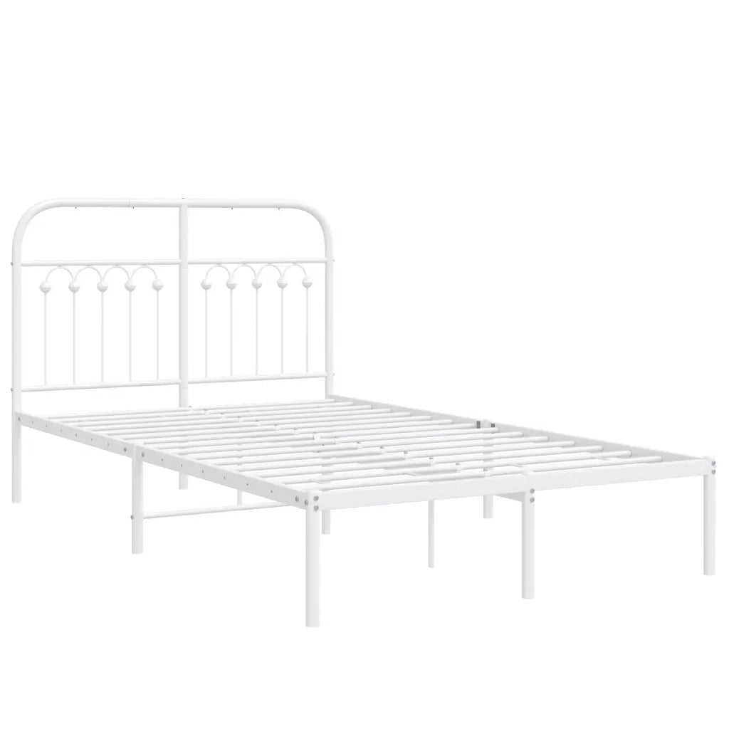 Giroletto con Testiera-Struttura Letto con testiera in Metallo Bianco 120x200 cm 221440