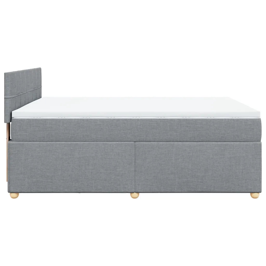 Giroletto a Molle con Materasso Grigio Chiaro 140x190cm Tessuto