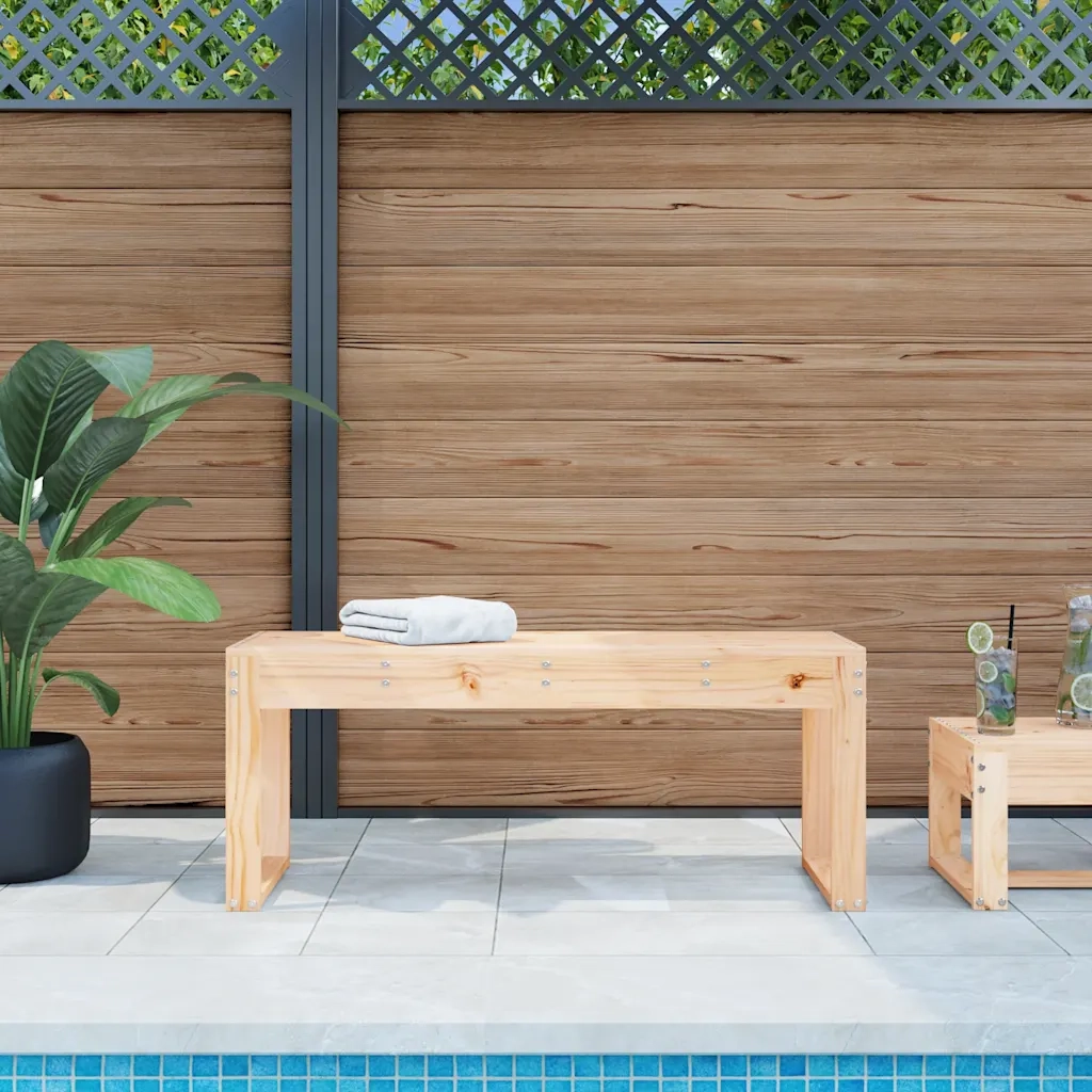 Panca da Giardino 110x38x45 cm in Legno Massello di Pinocod mxl 104268