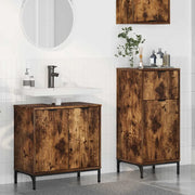 Set di mobili per il bagno con cassetto 2 pcs Rovere fumé
