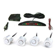 Trade Shop - Kit 4 Sensori Di Parcheggio Con Display Led Cicalino Suono Grigi -