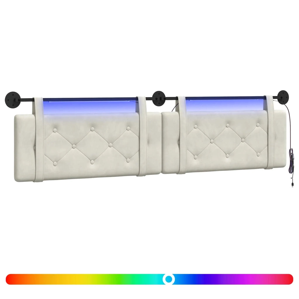 Testiera sospesa Con luce LED Crema Velluto 3424254