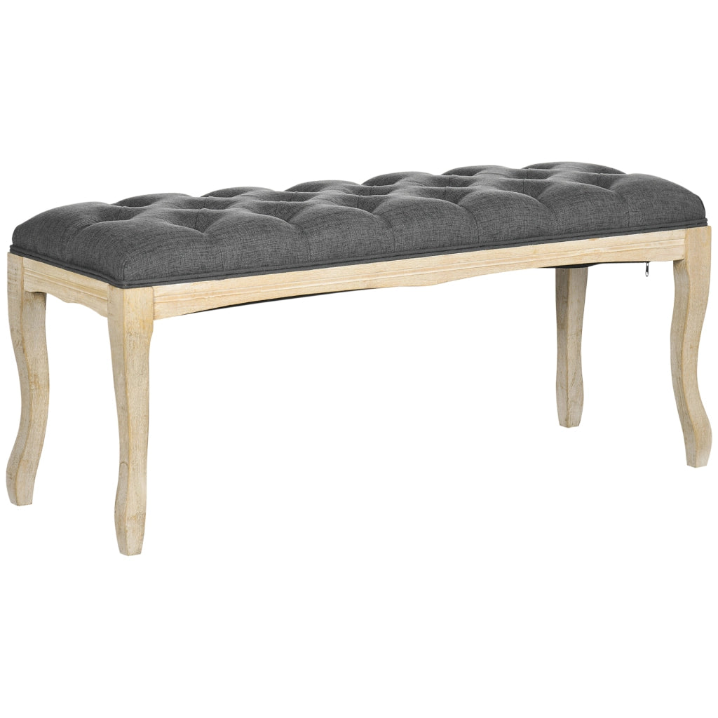 Panca imbottita con cuscini ¨C zephmum ¨C 110 cm grigio legno
