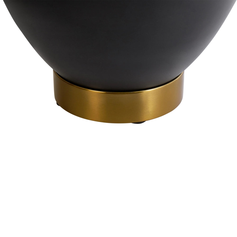 Tavolino Bianco Piano in pietra sinterizzata Base in metallo nero ø 48 cm oro con contenitore Soggiorno design moderno