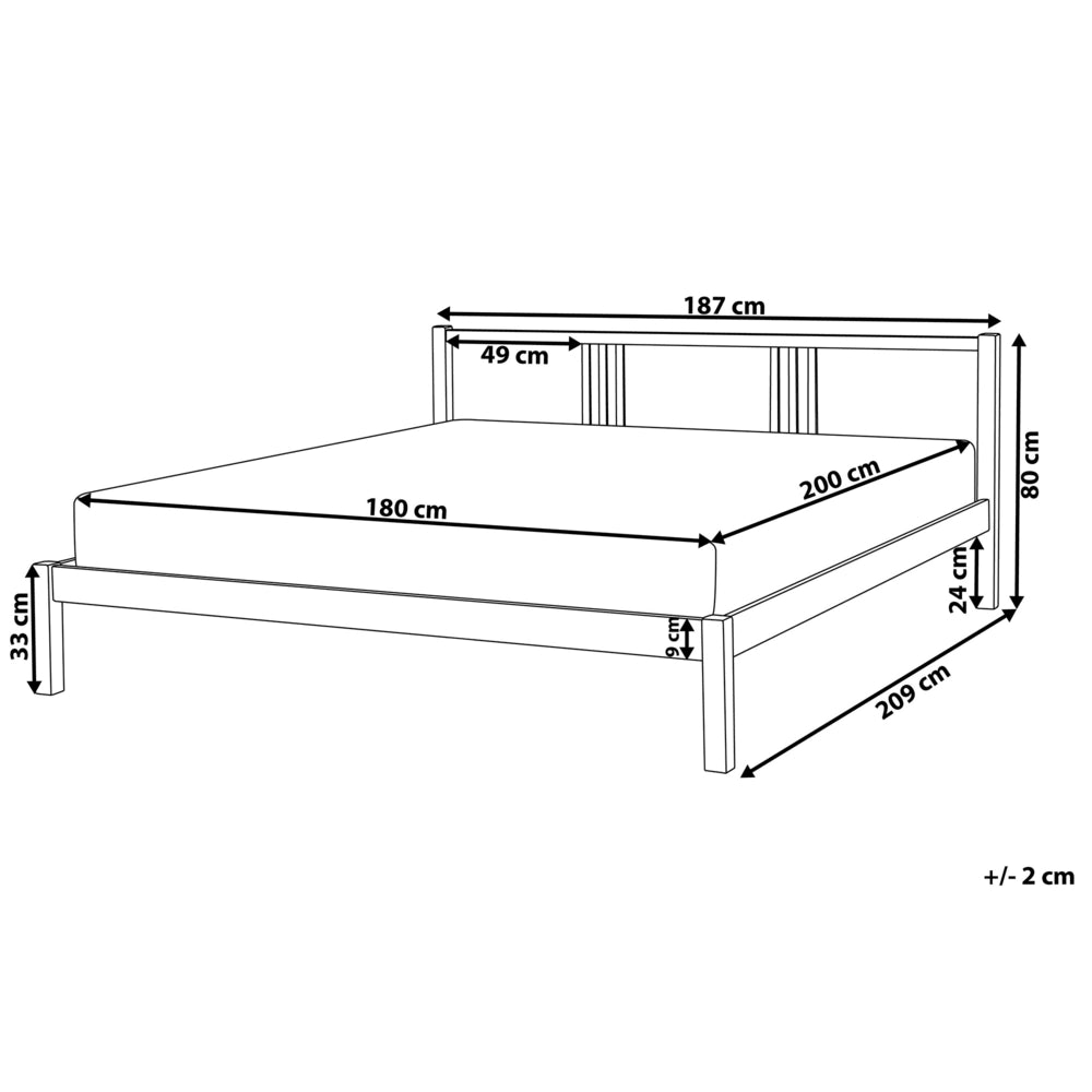 Letto in Legno di pino Bianco con Rete a Doghe Stile Classico 180 x 200 cm