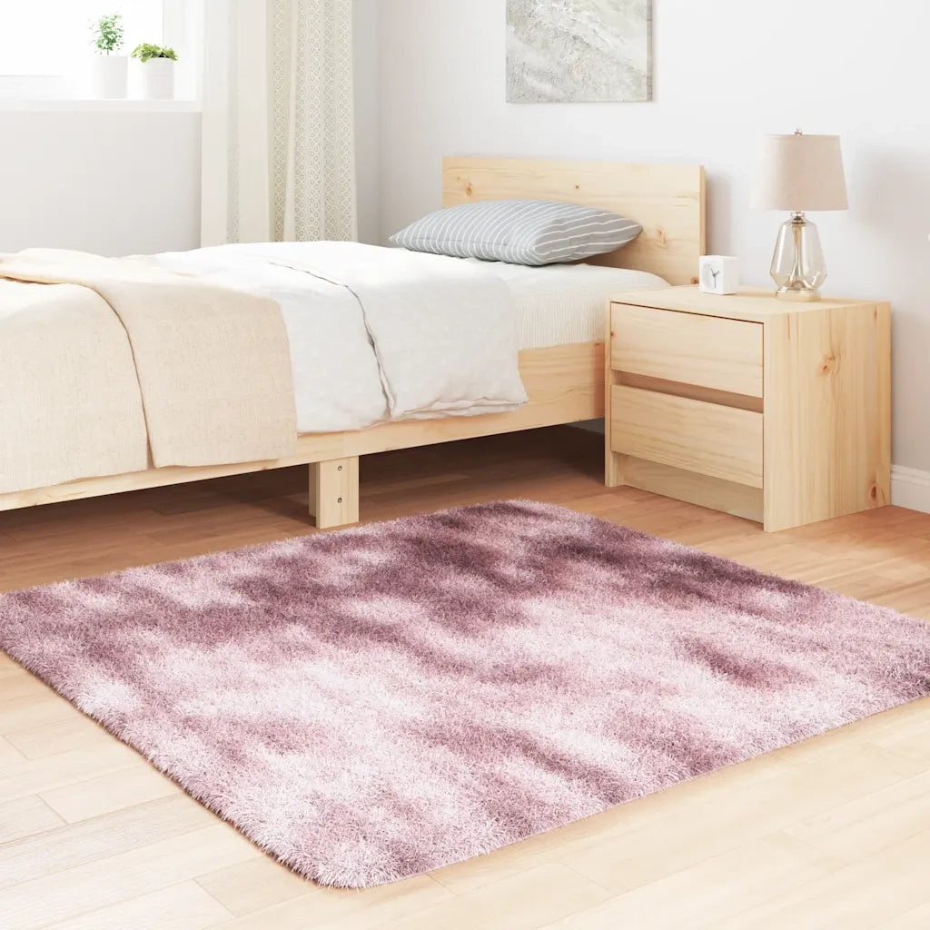 Tappeto Shaggy a Pelo Lungo NAVARRA Rosa Antico 120x120cm 4102865