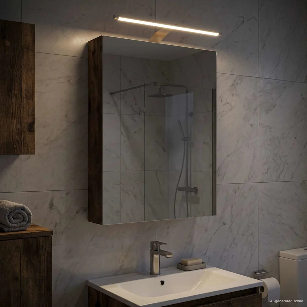 Mobiletto per specchio da bagno Rovere fumé 40 x 10,5 x 60,5 cm 889035