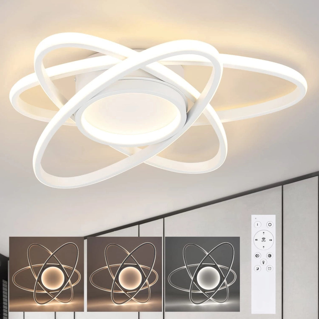 ZMH Lampada da soffitto LED dal design moderno per soggiorno con 3 lampade ovali 3000-6500K con telecomando