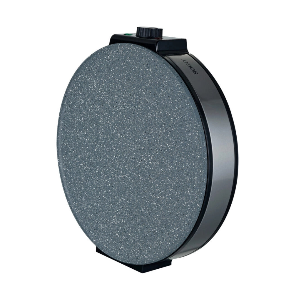 Crepiera elettrica antiaderente 30cm, piastra pietra 1200W, controllo temperatura 5 livelli fino 230°C, supporto verticale - SOGO