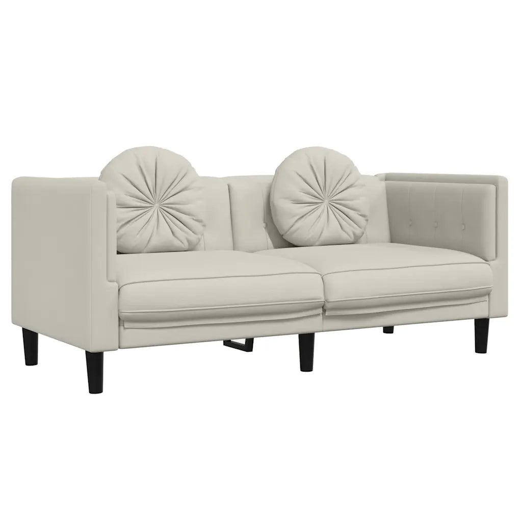 Set di Divani 3 pz con Cuscini Crema in Velluto 3209254