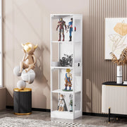 VETRINA 40x35x165 cm in MDF e vetro Bianca con illuminazione LED