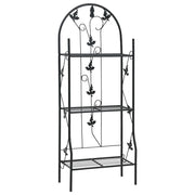 Portavasi/fioriera a 3 ripiani 52 x 28 x 128 cm ferro nero 02_0045239