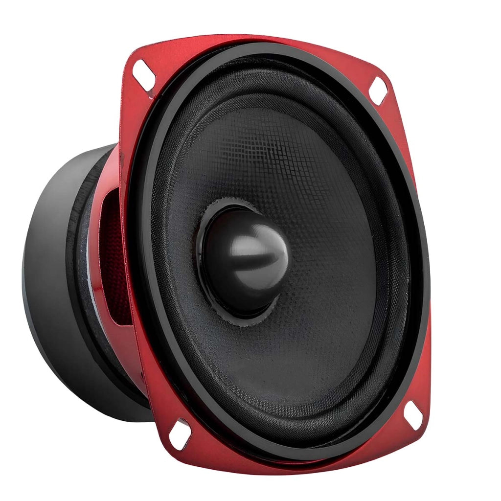 Altoparlante per auto 80W 90dB 10×10cm Profondità di incasso 5cm Rosso / Nero Avizar