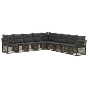 Set Divano da Giardino 9 pcs Grigio polyrattan 3434246