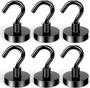Magneetti da attacco - Haken extra resistenti - 6 pezzi - Nero
