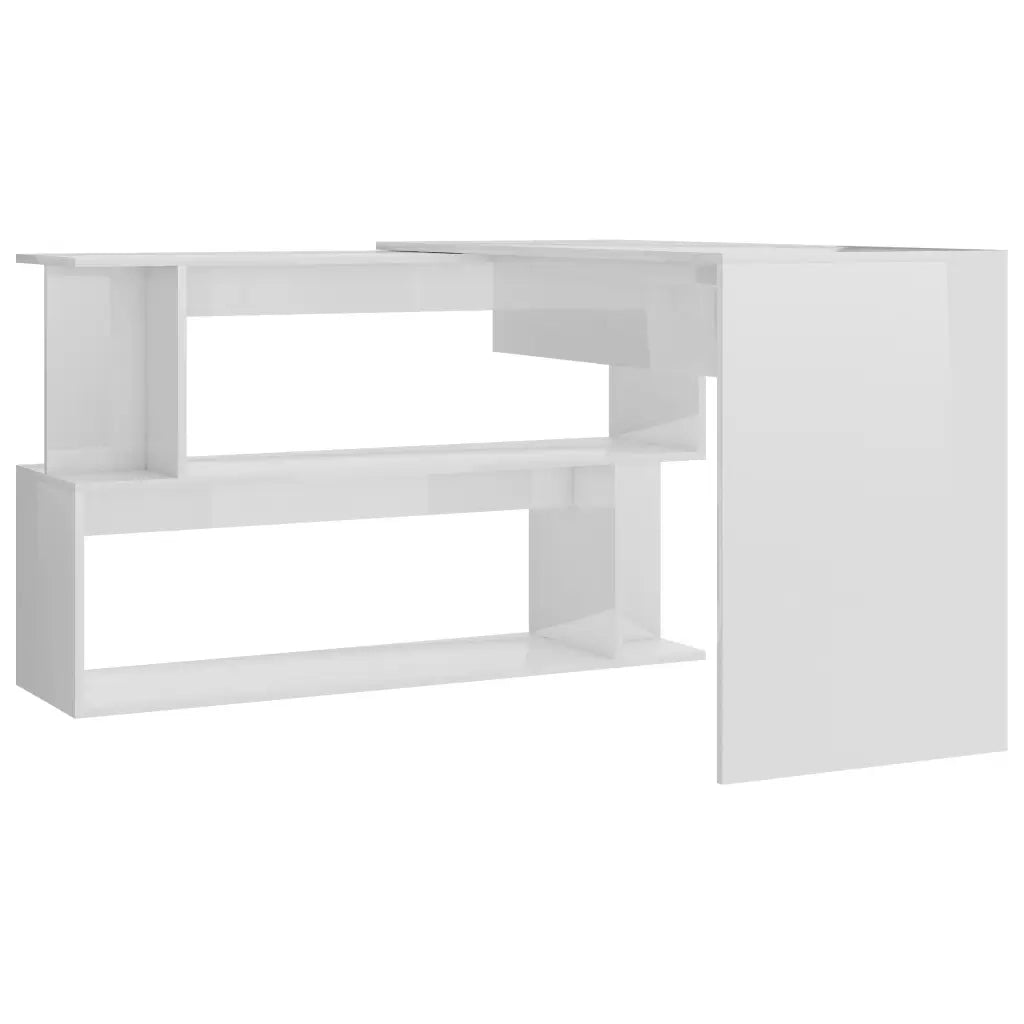 Scrivania ad Angolo Bianco Lucido 200x50x76 cm in Truciolare cod mxl 67787