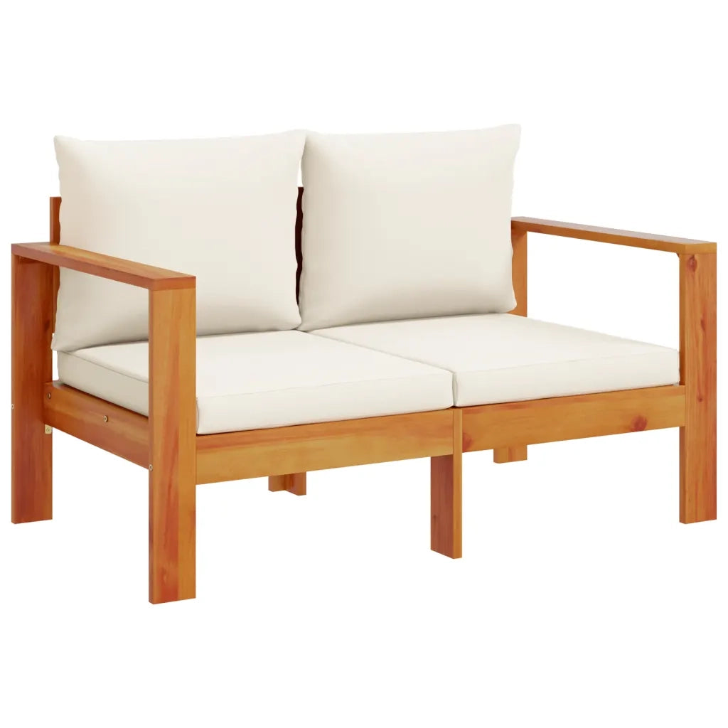 Set Divano da Giardino 5 pz con Cuscini Legno Massello Acacia
