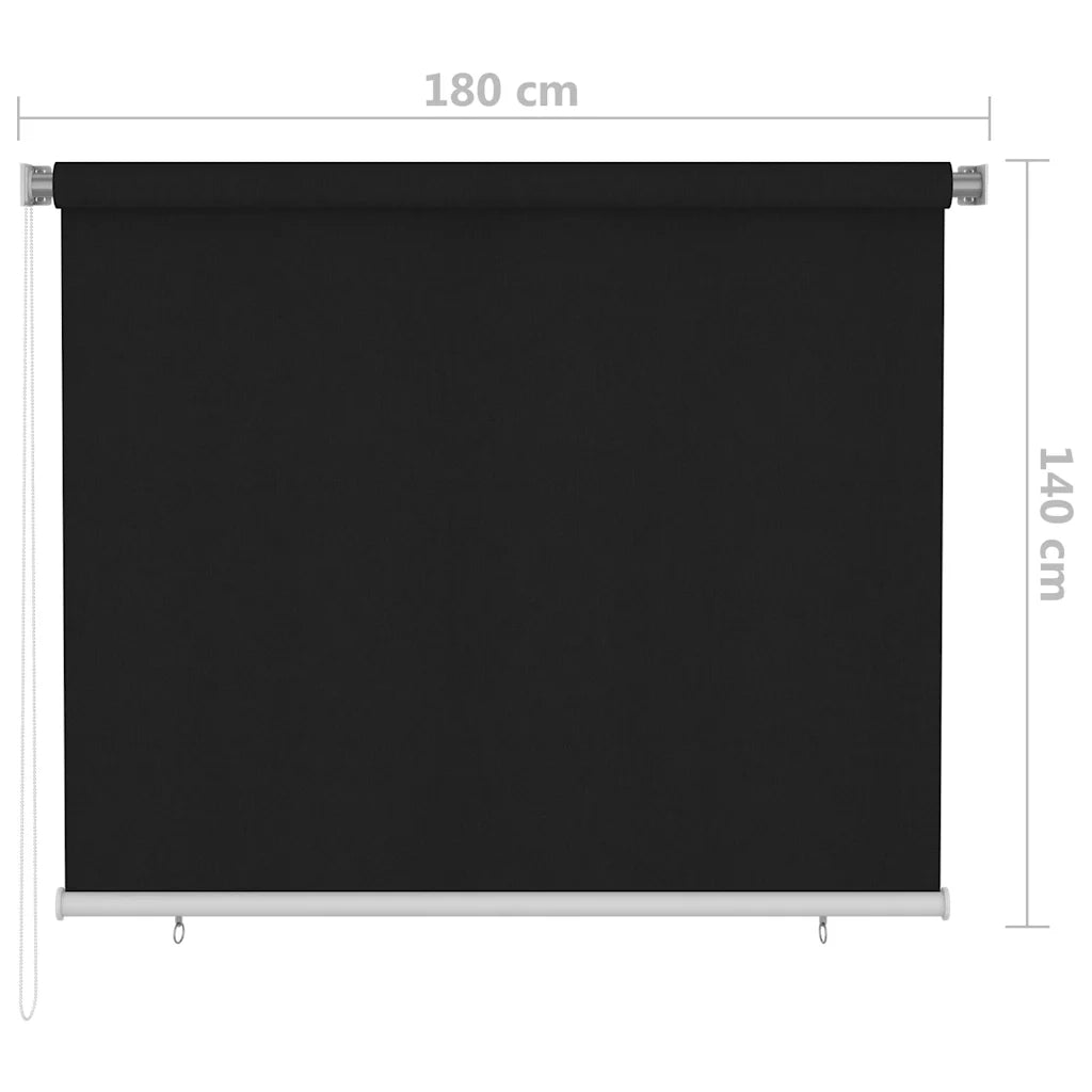 Tenda a Rullo per Esterni-Tenda da sole avvolgibile 180x140 cm Nera