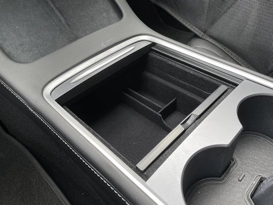 Organizzatore per console centrale per Tesla Model 3 del 2021, nero, personalizzato, accessorio di upgrade per l'abitacolo con supporto per occhiali da sole, cassetta di stoccaggio secondaria per il bracciolo