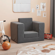 Divano letto | Sof¨¤ letto | Letto singolo per Bambini Antracite in Morbido Peluche