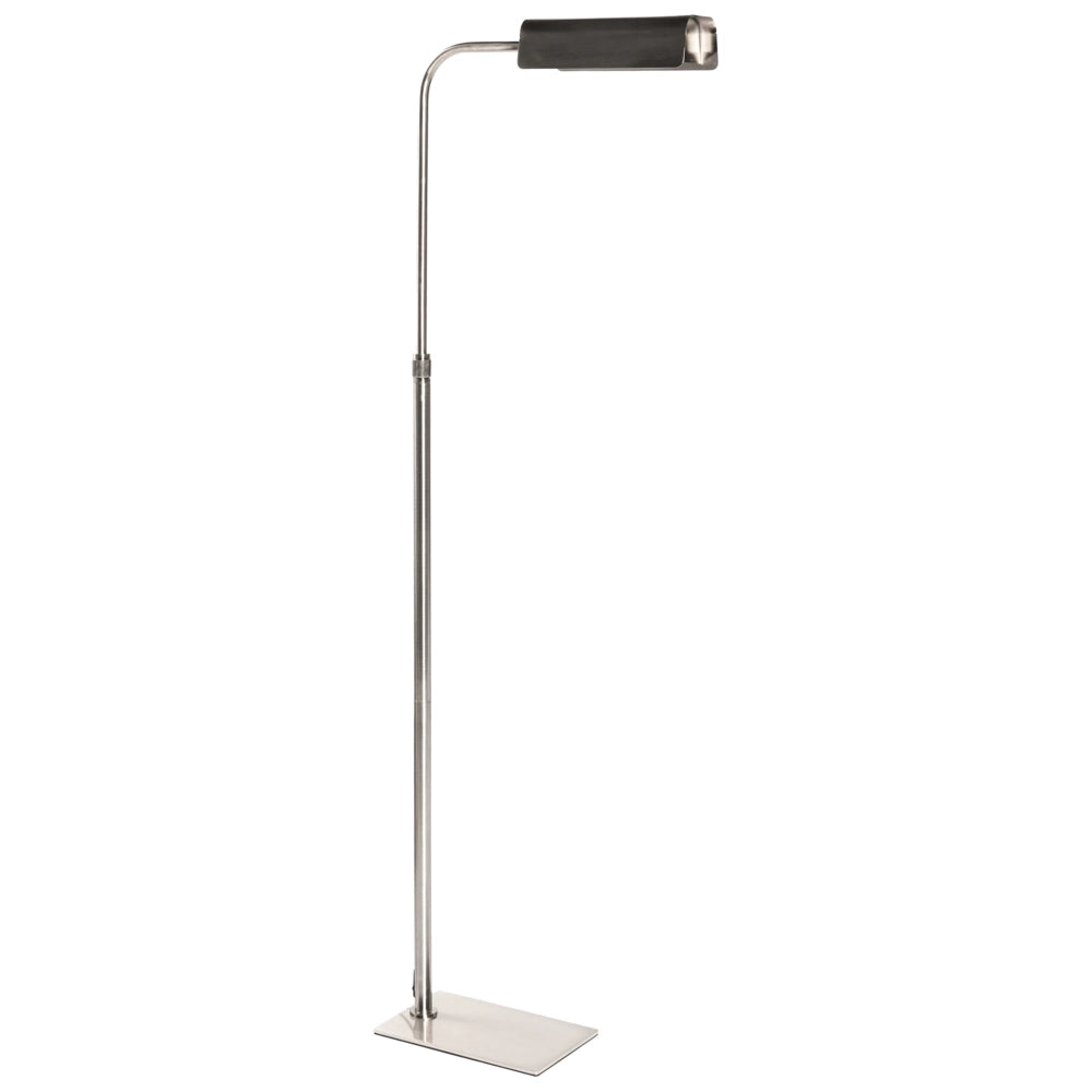 Lampada da terra con base in acciaio argentato, regolazione dell'altezza, stile moderno, interruttore on/off, stile glamour