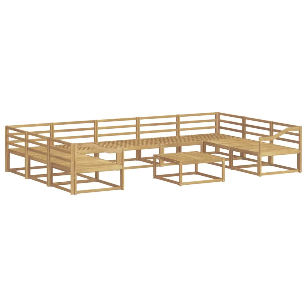 Set di divani da esterno 10 pcs Bianco Legno di Acacia Massello