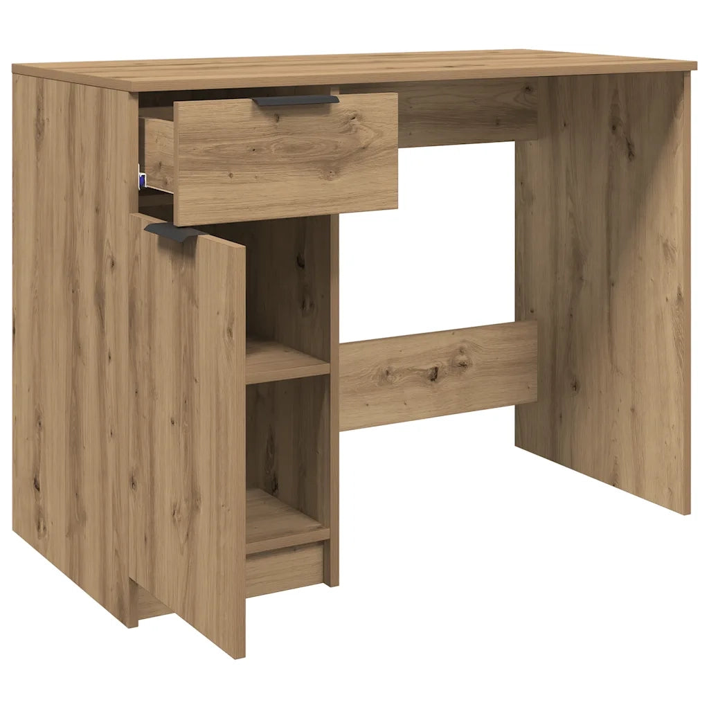 Scrivania Rovere Artigianale 100x50x75 cm in Legno Multistrato