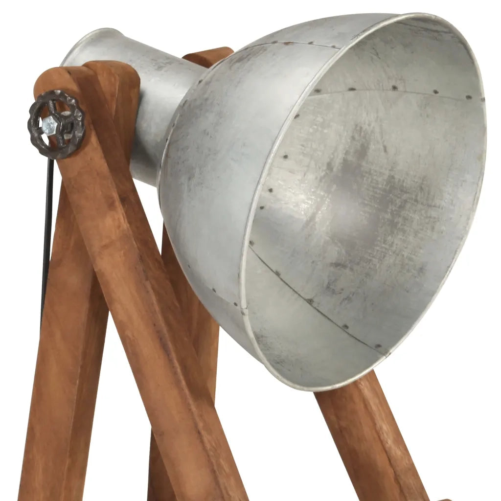 Lampada da Pavimento Argento E27 in Legno Massello di Mango CFW9210167