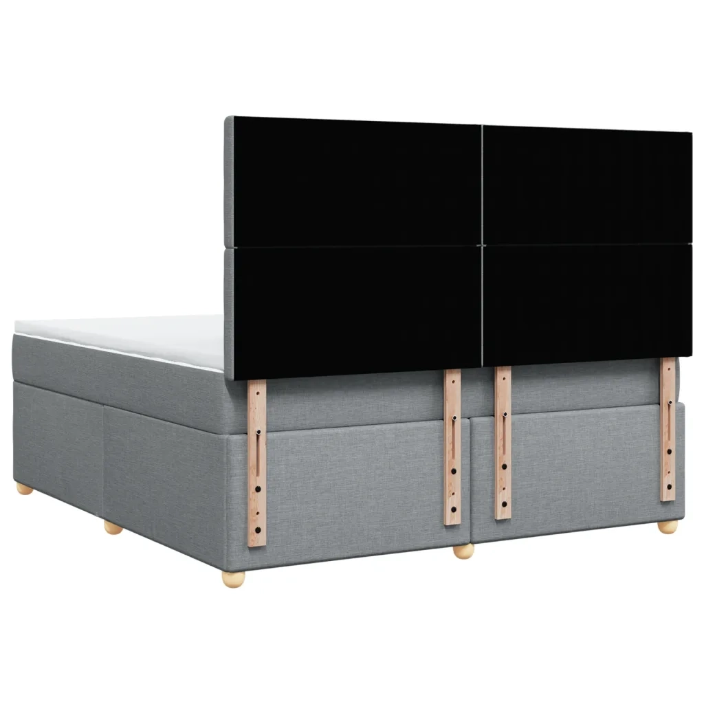 Giroletto a Molle con Materasso Grigio Chiaro180x200 cm Tessuto 3291373