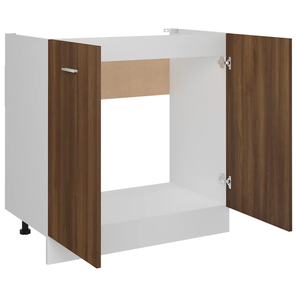 Mobiletto Rovere Marrone 80x46x81,5 cm in Legno Multistrato cod mxl 78653