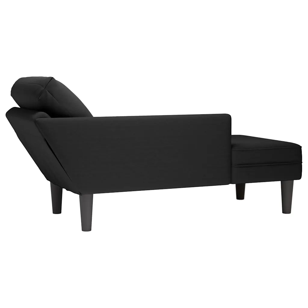 Sdraio con Cuscino e Bracciolo Destro in Velluto Nero CFW7847112