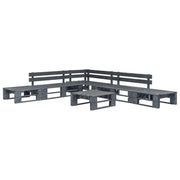 Set di mobili da giardino mobili da esterno mobili in pallet 6 pezzi legno grigio 02_0018466