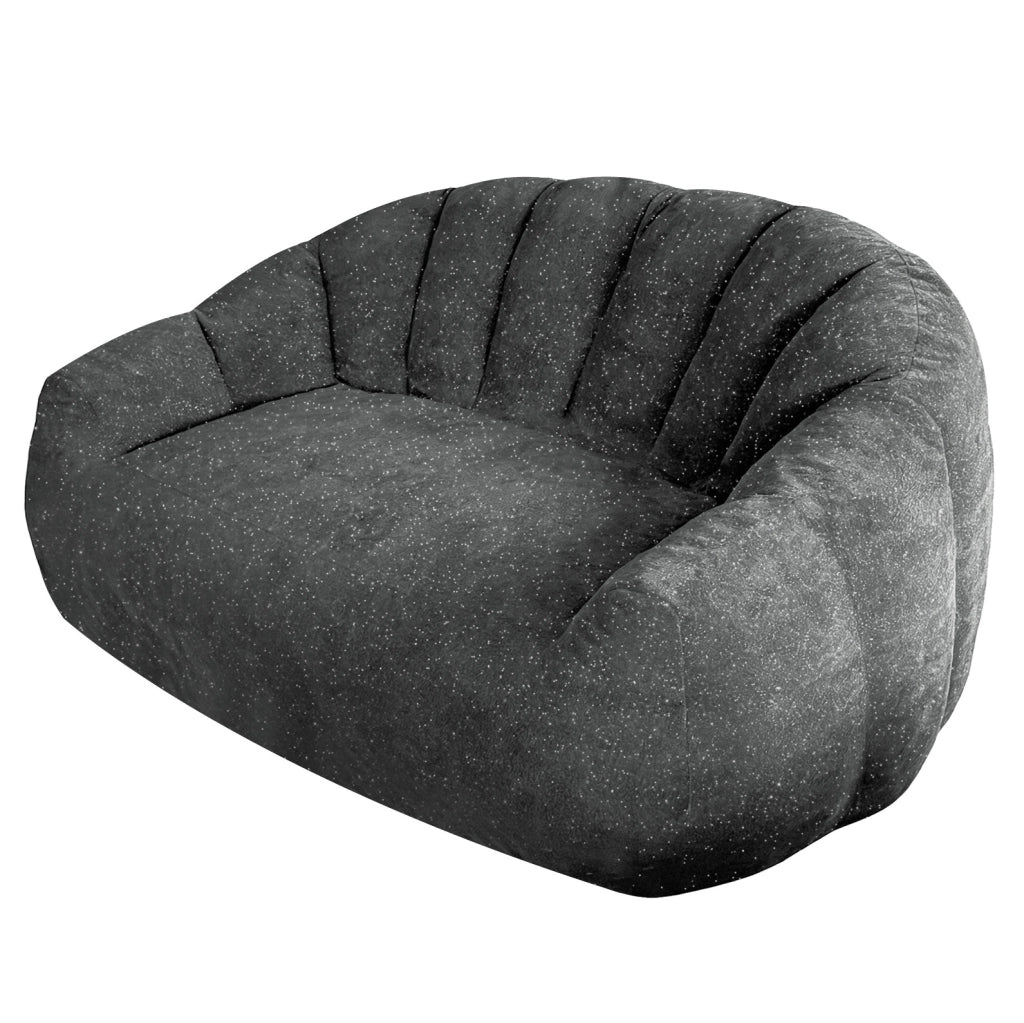 Poltrona sacco con braccioli ergonomica in pelliccia sintetica blu
