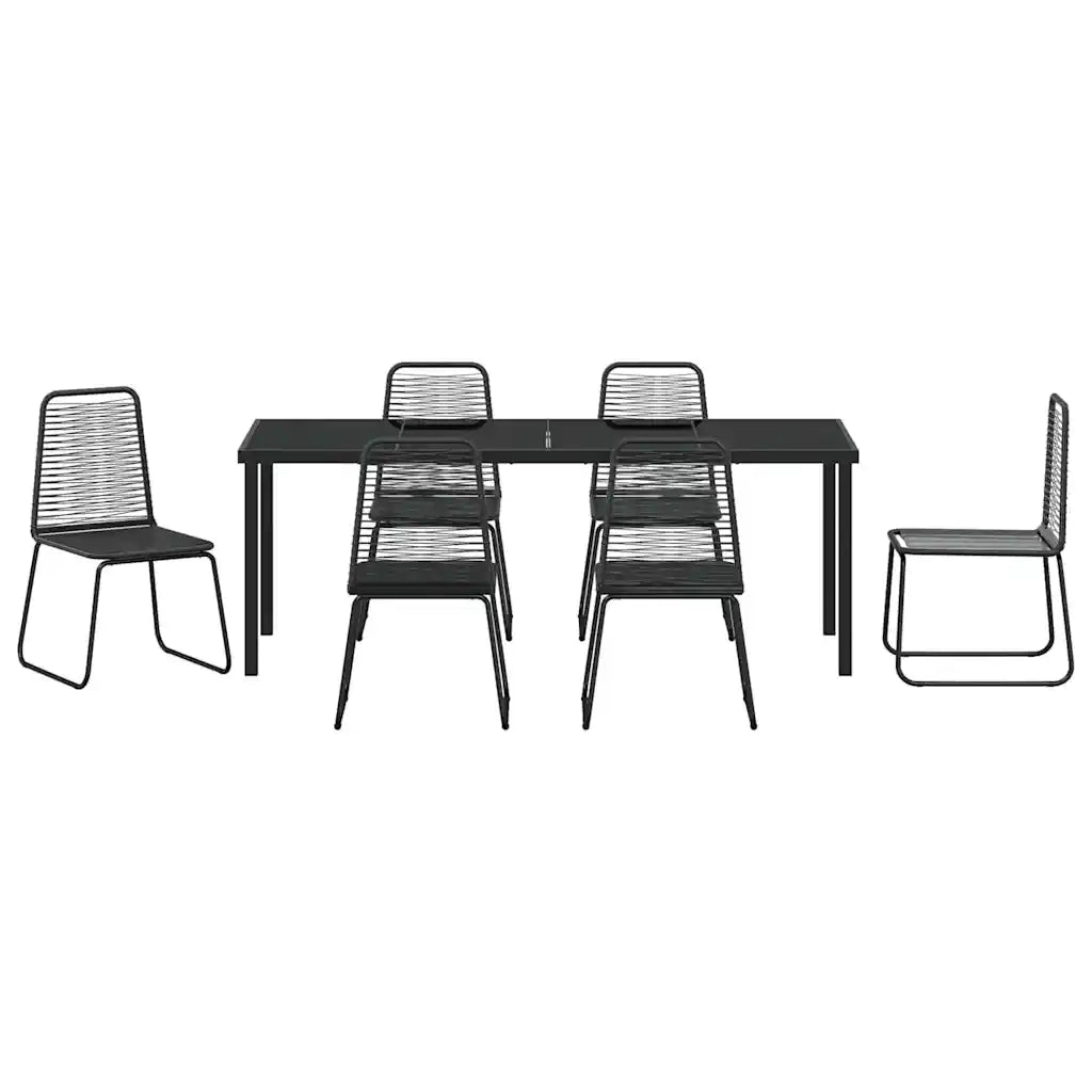Set da Pranzo per Giardino 7 pcs Nero 3379392
