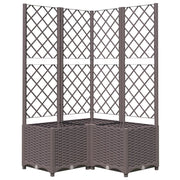 Fioriera rialzata per piante fiori terrazza giardino con traliccio 80 x 80 x 136 cm PP marrone 02_0038319