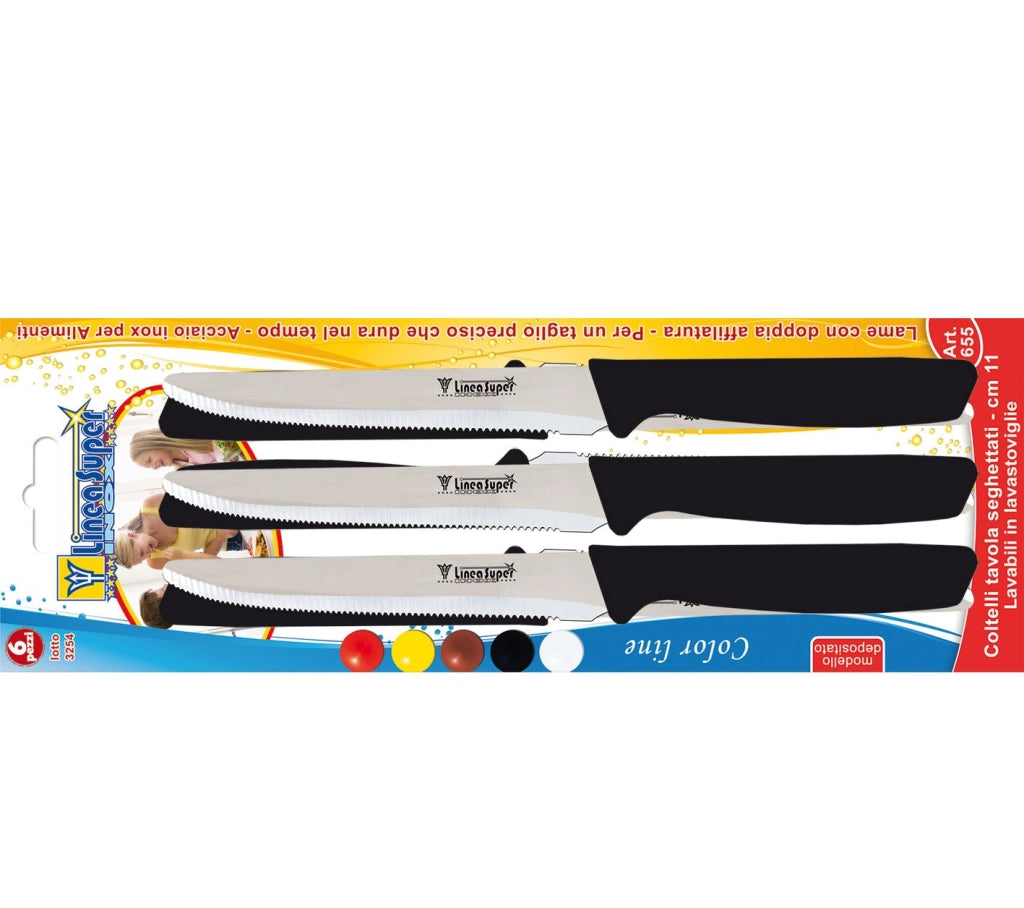 COLTELLI DA TAVOLA Lama 11 cm - blister 6 pezzi - DE LUCA COLTELLERIE