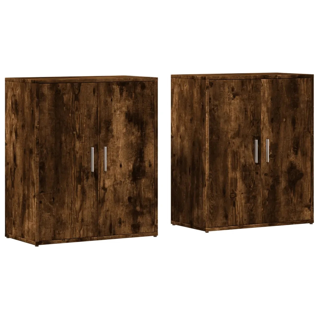 Credenze 2 pz Rovere Fumo 60x31x70 cm in Legno Multistrato 3276543