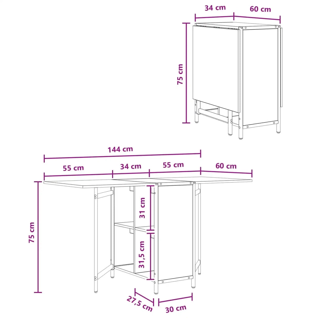 Tavolo da Pranzo 144 x 60 x 75 cm Legno ingegnerizzato