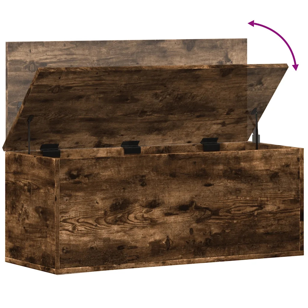 vidaXL Contenitore Portaoggetti Rovere Fumo 90x35x35 cm in Truciolato