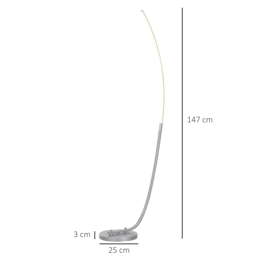 Lampada da terra LED moderna ¨C zephmum ¨C argento, 3 livelli luminosit¨¤