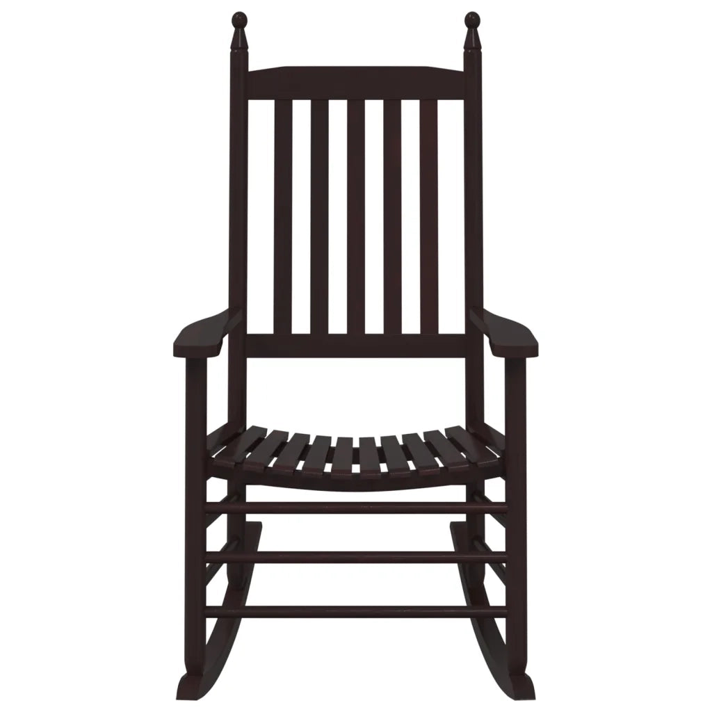 Sedie a Dondolo Sedute Curve 2 pz Marroni Legno Massello Pioppo