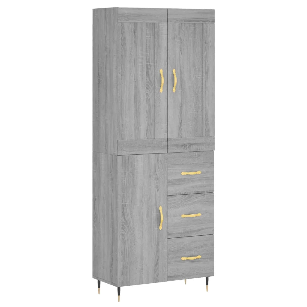 Credenza Grigio Sonoma 69,5x34x180 cm in Legno Multistrato 3199799