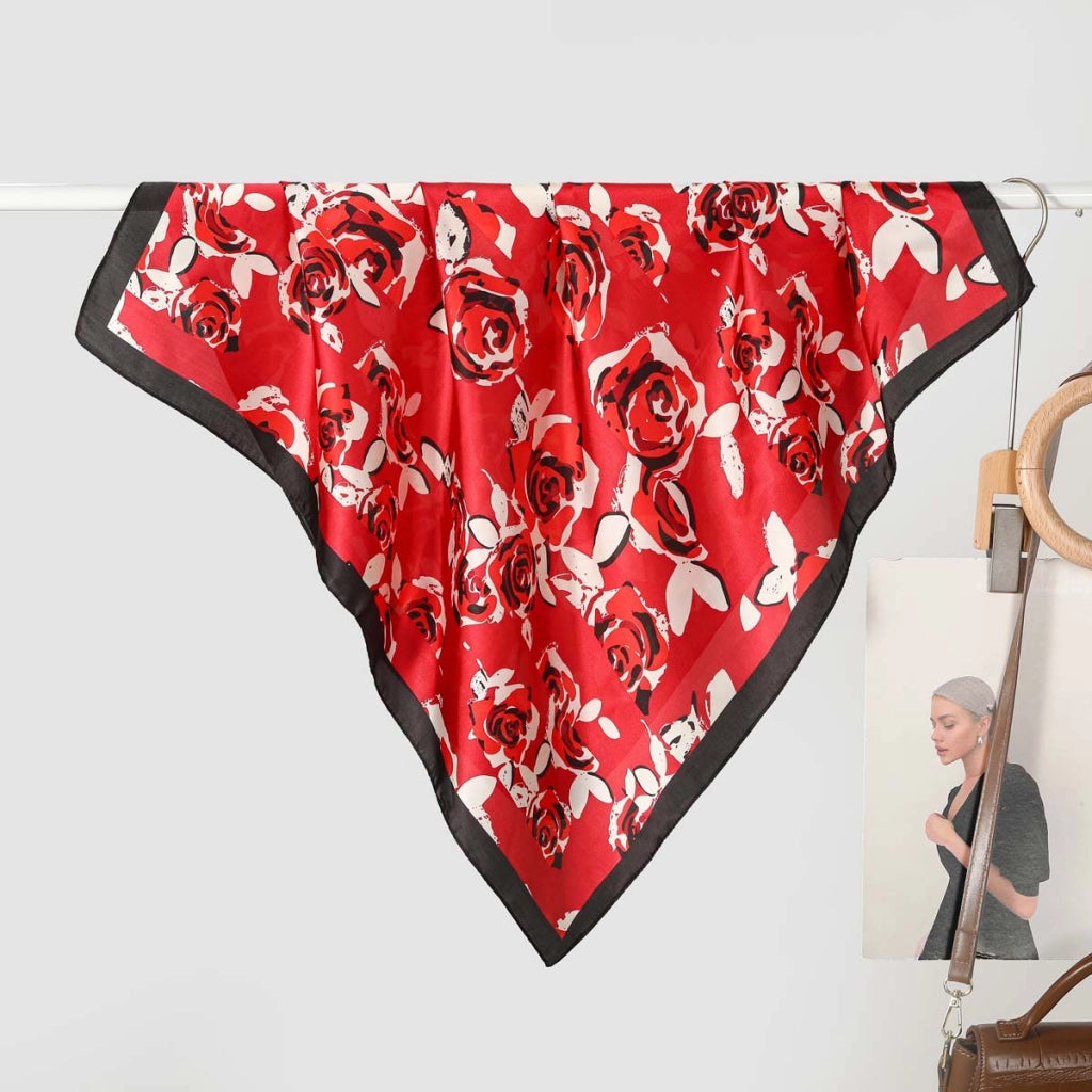 Nuova sciarpa da donna in seta stampata, stile coreano, sciarpa decorativa alla moda e versatile.