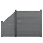 Recinzione frangivento e per la privacy in legno composito (WPC) quadrata e angolata 183 x 277 cm grigio 03_0001458