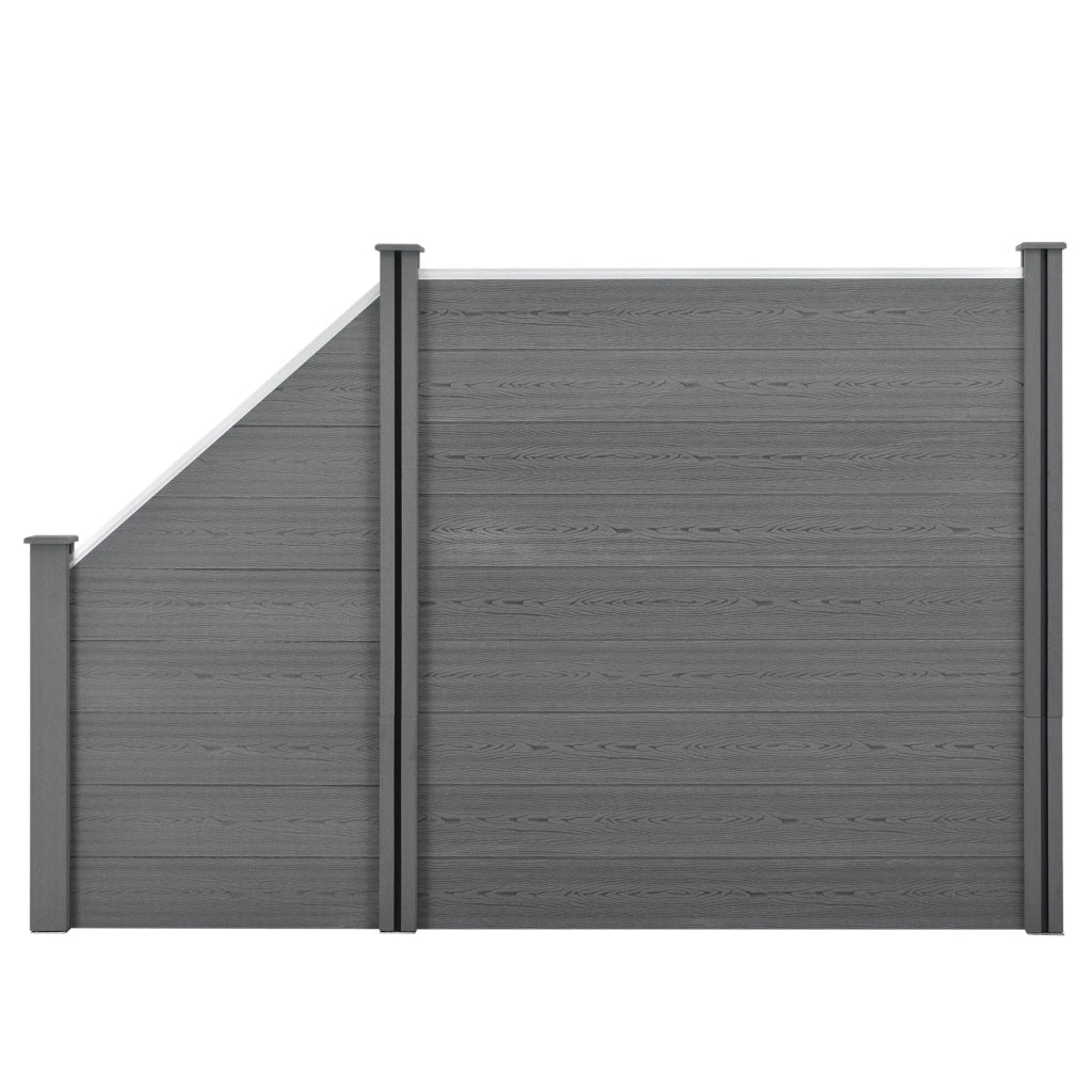 Recinzione frangivento e per la privacy in legno composito (WPC) quadrata e angolata 183 x 277 cm grigio 03_0001458